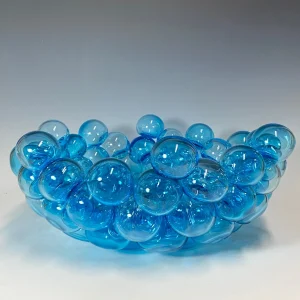 Aqua Blue Bubble Bowl