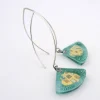 Aqua Golden Phase Fan Earrings