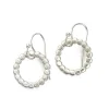 Beaded Sterling Silver Circle Drop Earrings