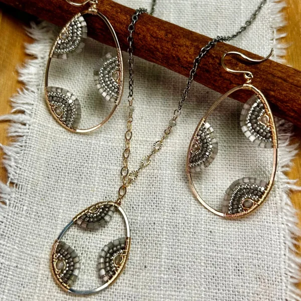 Blackened Silver Mixed Metal Necklace