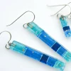 Blue Strata Bar Earrings