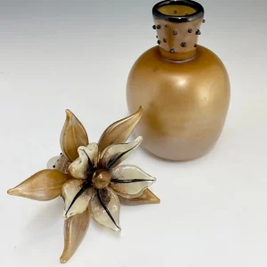 Bronze Floral Bottle with Stopper