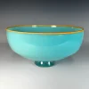 Celadon with Orange Lip Wrap Low Bowl