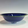 Cobalt with Lime Lip Wrap Low Bowl