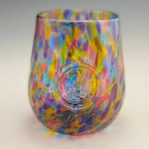 Colored Block Island Stemless Wine Glasses