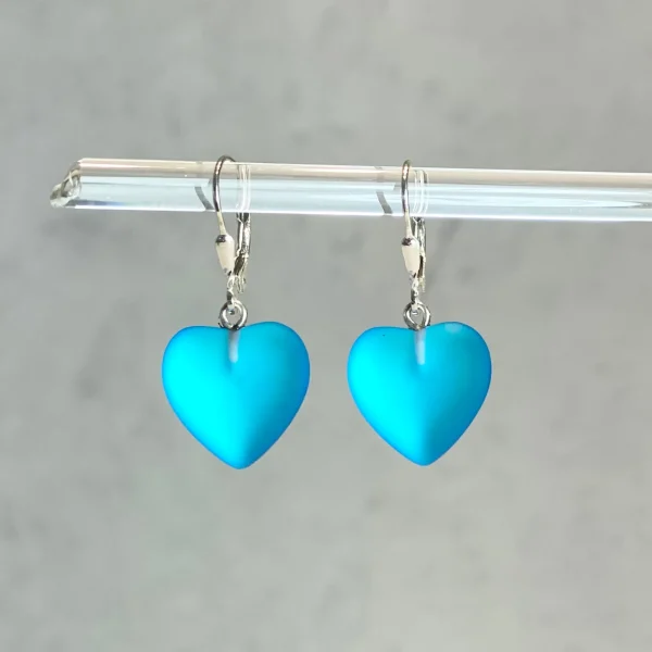 Dichroic Glass Heart Earrings