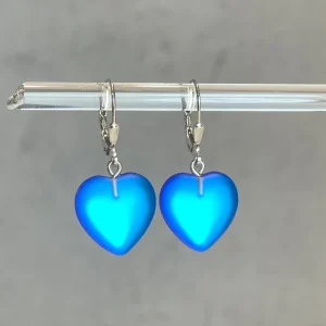 Dichroic Glass Heart Earrings