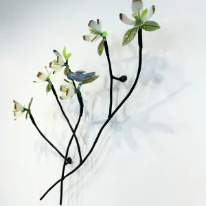 Dogwood Glass Floral Wall Sculpture