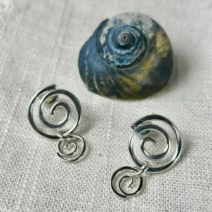 Double Spiral Sterling Silver Post Earrings