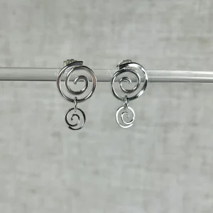 Double Spiral Sterling Silver Post Earrings