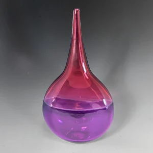 Encalmo Flattened Teardrop Vase in Cranberry and Amethyst