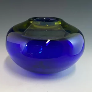 Encalmo Vase in Cobalt and Yellow