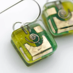 Garden Snail Cube Earrings