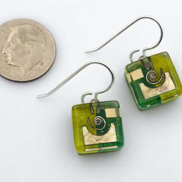 Garden Snail Cube Earrings