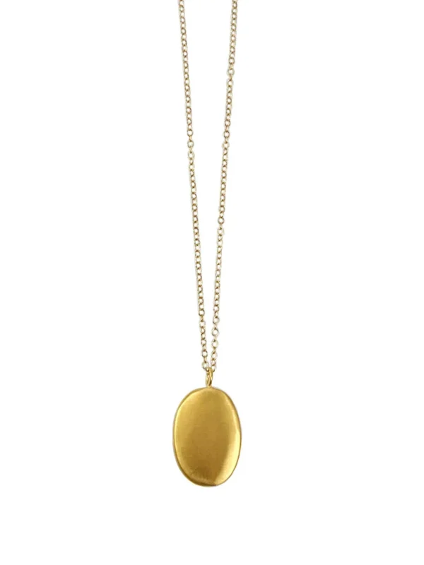 Gold Vermeil Large Oval Necklace on 28" Gold Chain