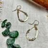 Hammered Teardrops with Crystal Cluster Earrings