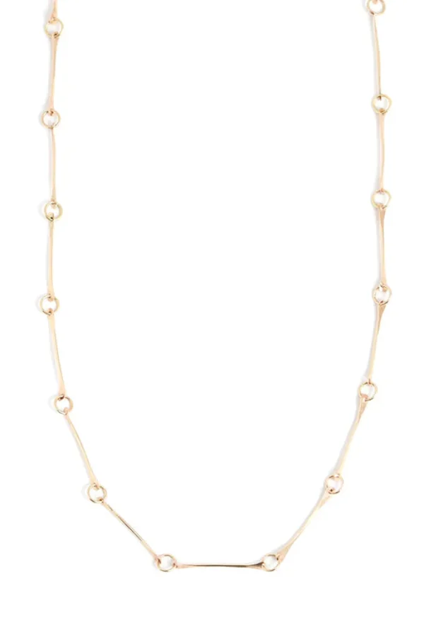 22" Hand Forged 14k Gold Bone Chain