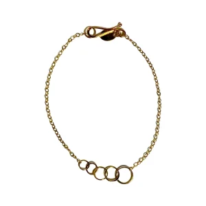 14k Gold Chain Bracelet with 5 Gold Loops