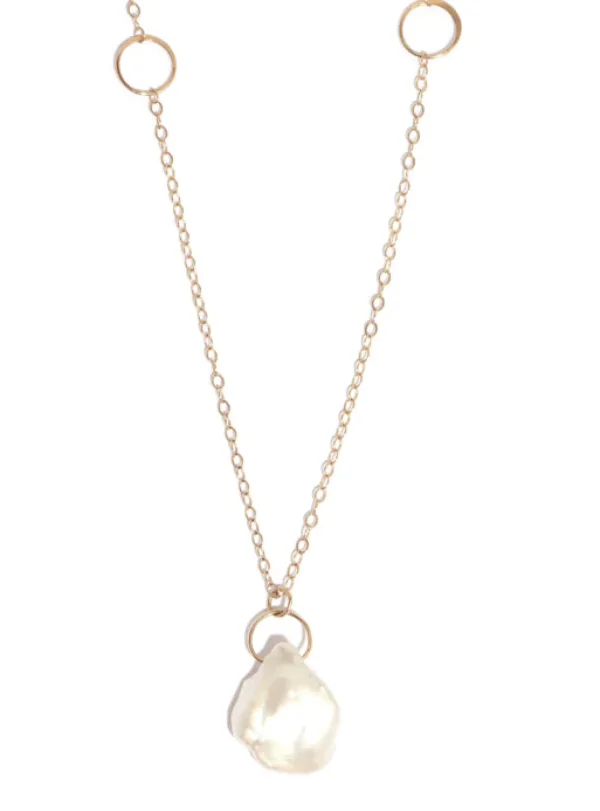 14k Gold Keshi Pearl Necklace