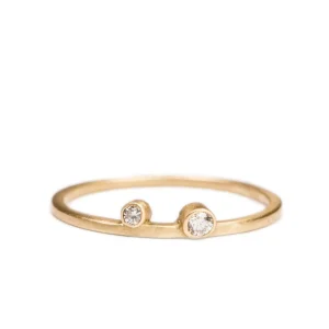 14k Stacking Double Diamond Ring