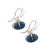 14k Yellow Gold Blue Sapphire Drop Earrings