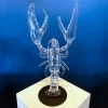 Large Clear Lobster in Cast Iron Stand