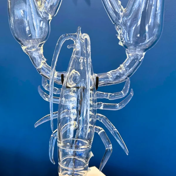 Large Clear Lobster in Cast Iron Stand