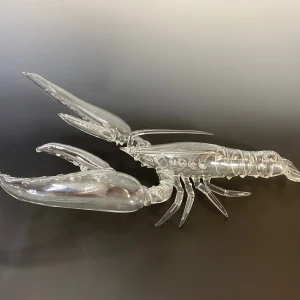 Large Clear Lobster in Cast Iron Stand