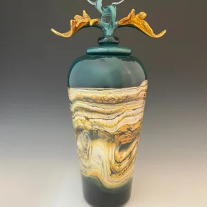 Lidded Sage Covered Jar