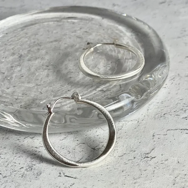 Medium Round Silver Hoops