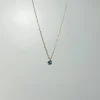 Micro 3.0 mm Aquamarine 18k Gold Necklace