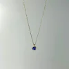 Micro 4 mm Blue Sapphire 18k Gold Necklace