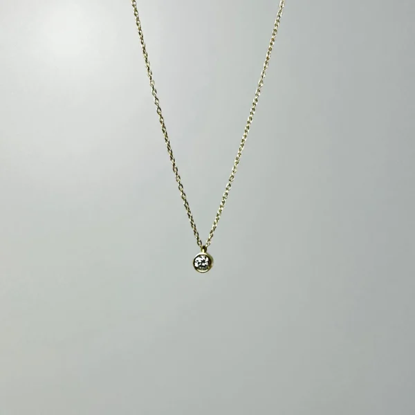 Micro 10 pt. Diamond 18k Gold Necklace