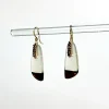 Montana Agate Earrings with Chocolate Diamonds and 14k Gold Wire Wrap
