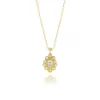 Oval Moonflower Charm 18k Pendant