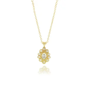 Oval Moonflower Charm 18k Pendant