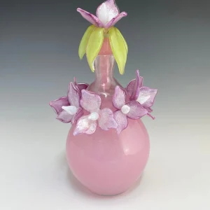 Pink Floral Bottle with Stopper