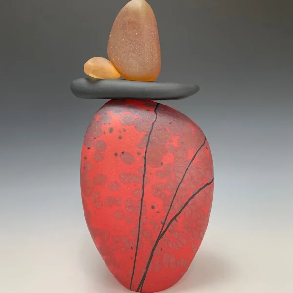 Red and Gold Tall Cairn