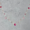 Short Delicate Pink Semiprecious Stone Necklace