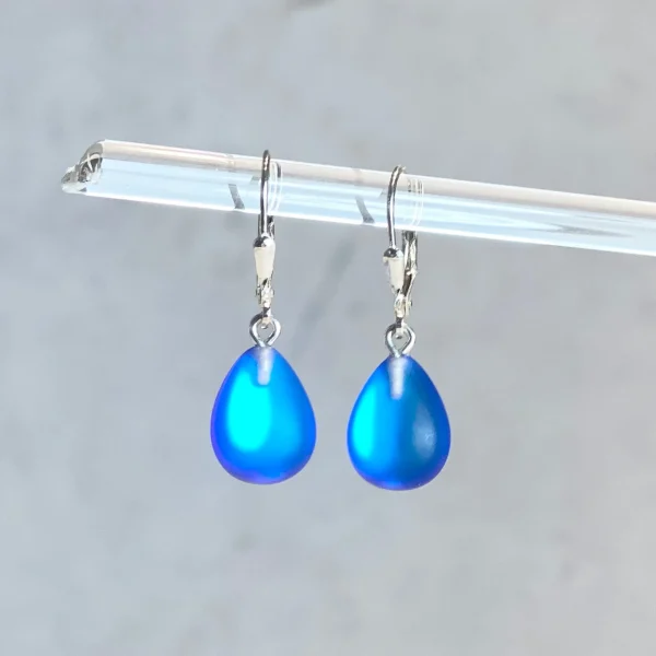 Small Dichroic Glass Drop Earrings