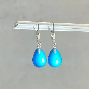 Small Dichroic Glass Drop Earrings