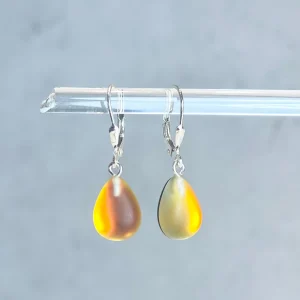 Small Dichroic Glass Drop Earrings