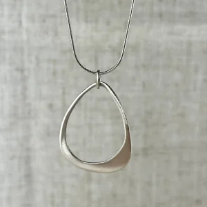 Small Open Drop Silver Necklace