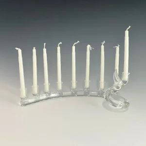 Spiral Menorah in Clear