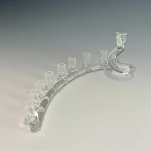 Spiral Menorah in Clear