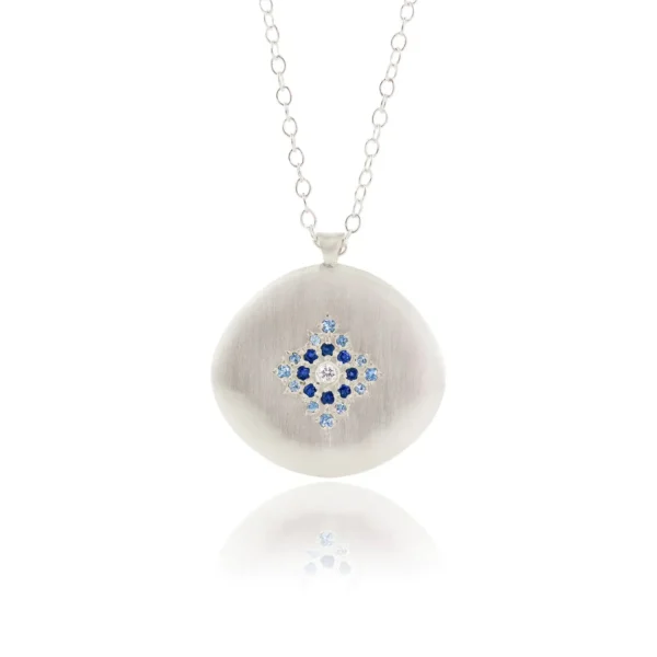 Star Light Pendant with Aquamarine, Sapphire and Diamonds