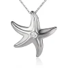 Starfish Pendant with CZ in Center