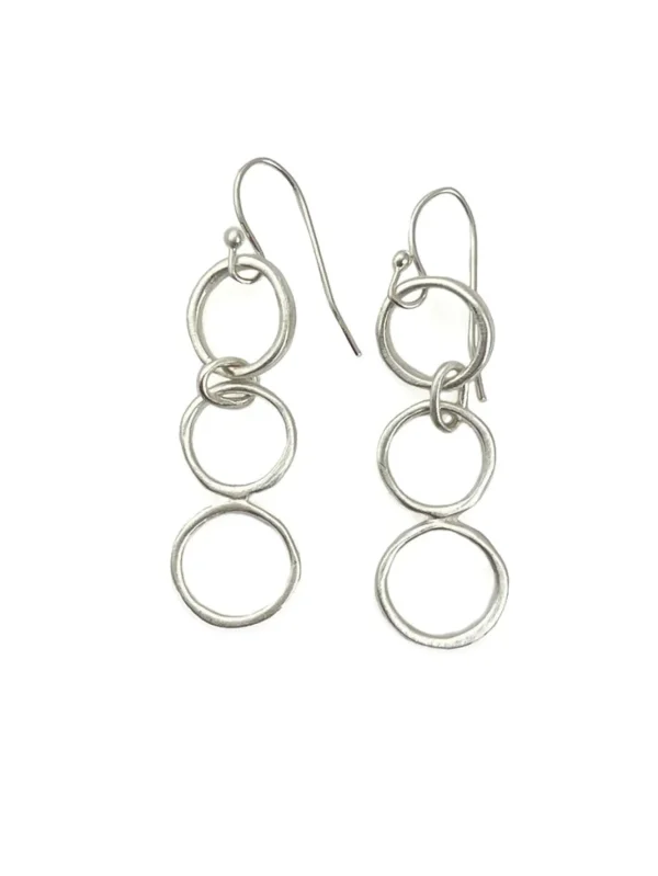 Sterling Silver Circles Drop Earrings