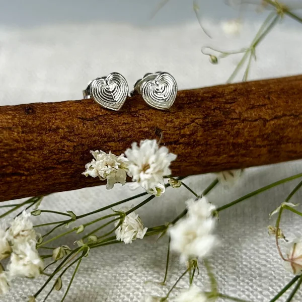 Sterling Silver Heart Post Earrings