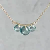 Teal Quartz Station Necklace